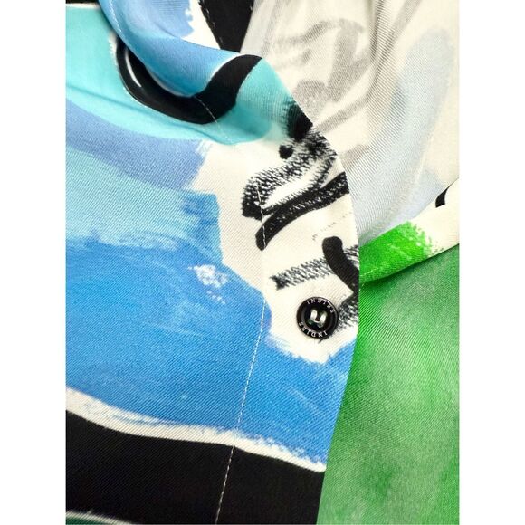 Indies Topaze Printed Short Sleeve Button Front Tie Waist Shirtdress Dress 40 6 - Picture 5 of 7